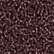 Miyuki rocailles kralen 11/0 - Silver lined dark amethyst 11-13